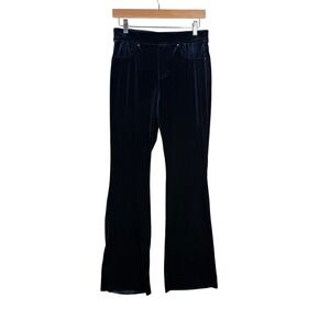 INC International Concepts Women's Velvet Flare Leg Pull Up Pants size 6 Black
